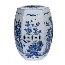 Load image into Gallery viewer, Hexagonal Floral & Bird Motif Garden Stool (Pre-Order)