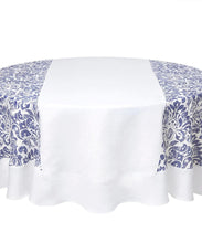 Load image into Gallery viewer, Santorini White & Blue Tablecloth 70x144 (Pre-Order)