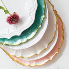 Load image into Gallery viewer, Baroque Glass Dinner Plates Cobalt S/4