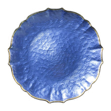 Load image into Gallery viewer, Baroque Glass Dinner Plates Cobalt S/4