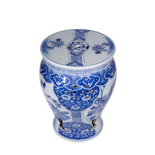 Load image into Gallery viewer, BW Bird Floral Panel Drum Garden Stool (Pre-Order)