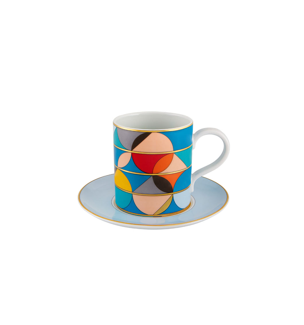 Futurismo Tea Cup with Saucers S/4