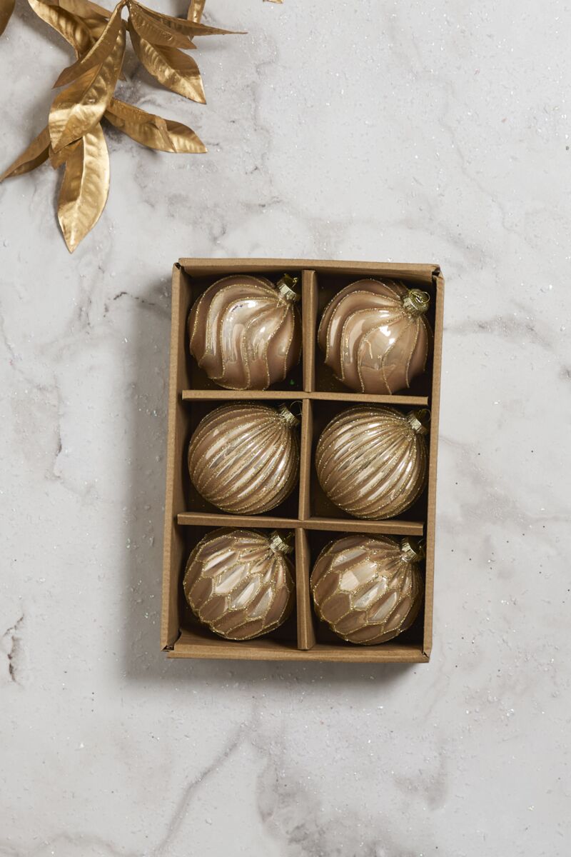 METALLIC BAUBLE ORNAMENT S/6 3