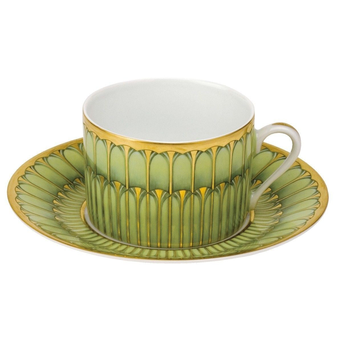 Arcades Vert Teacup and Saucer