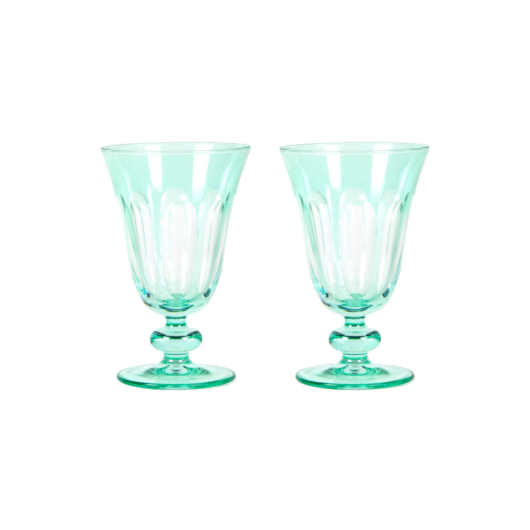 Rialto Glass Tulip Set/2, Menthe