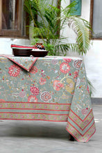 Load image into Gallery viewer, Handprint Malabar Thyme Brique Tablecloth
