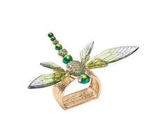 Load image into Gallery viewer, Dragonfly Napkin Ring in Green in a Box
