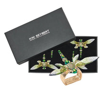 Load image into Gallery viewer, Dragonfly Napkin Ring in Green in a Box
