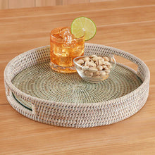 Load image into Gallery viewer, Burma Rattan Round Serving Tray
