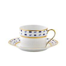 Load image into Gallery viewer, LA BOCCA BLUE TEACUP &amp; SAUCER S/4
