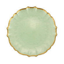 Load image into Gallery viewer, Baroque Glass Dinner Plates Pistachio S/4

