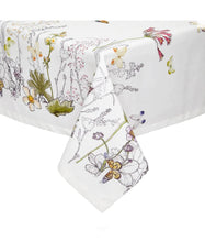 Load image into Gallery viewer, Provence White Floral Tablecloth 70x144
