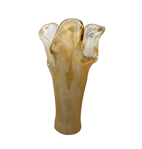 Murano Italy Medium Beige Glass Vase