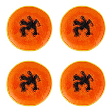 Load image into Gallery viewer, Tropical Fruit Papaya Dessert Plate S/4
