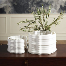 Load image into Gallery viewer, CRESCENT PRINTED VASE MATTE WHITE SMALL
