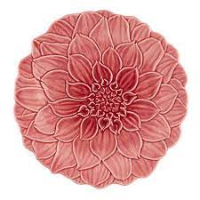 Maria Flor Pink Dahlia Dessert Plates s/4