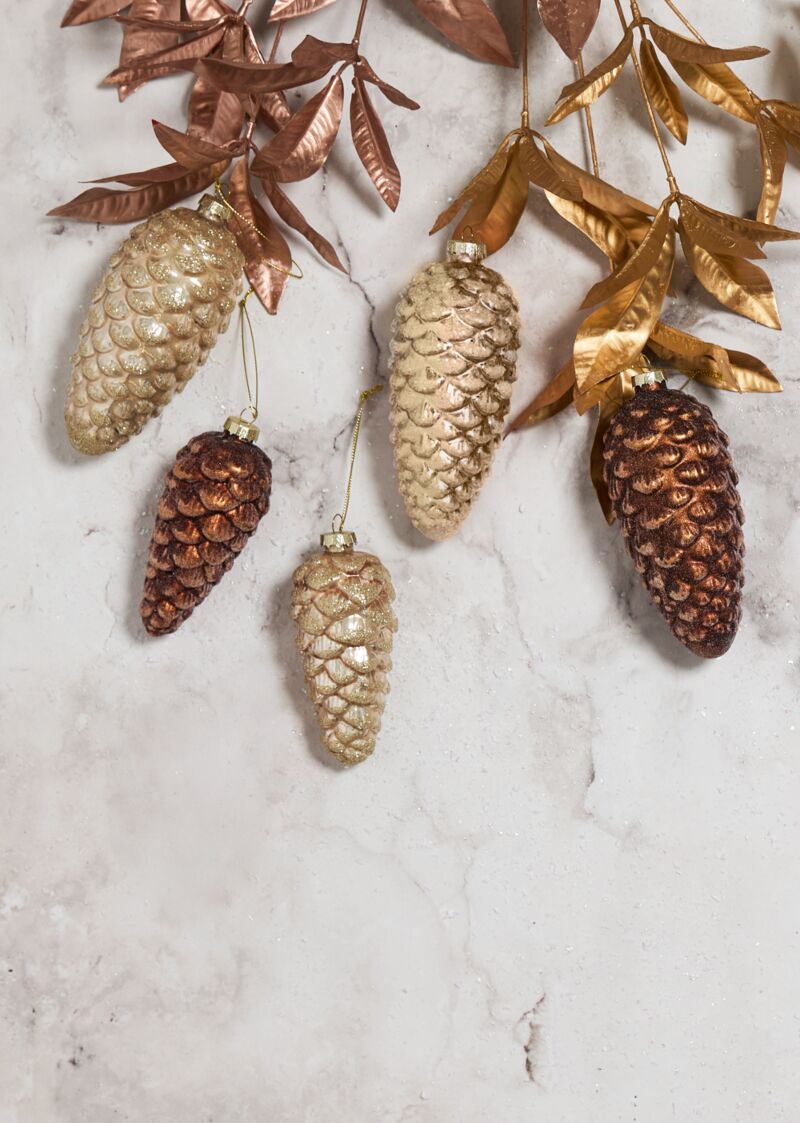 FROSTED PINECONE ORNAMENT 2.5