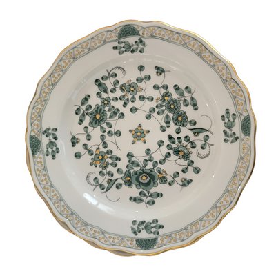 Meissen Oriental Flowers Emerald Dessert Plate s/5