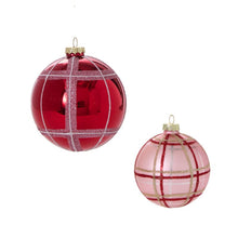 Load image into Gallery viewer, GLITTER PLAID ORNAMENT 3.75&quot;
