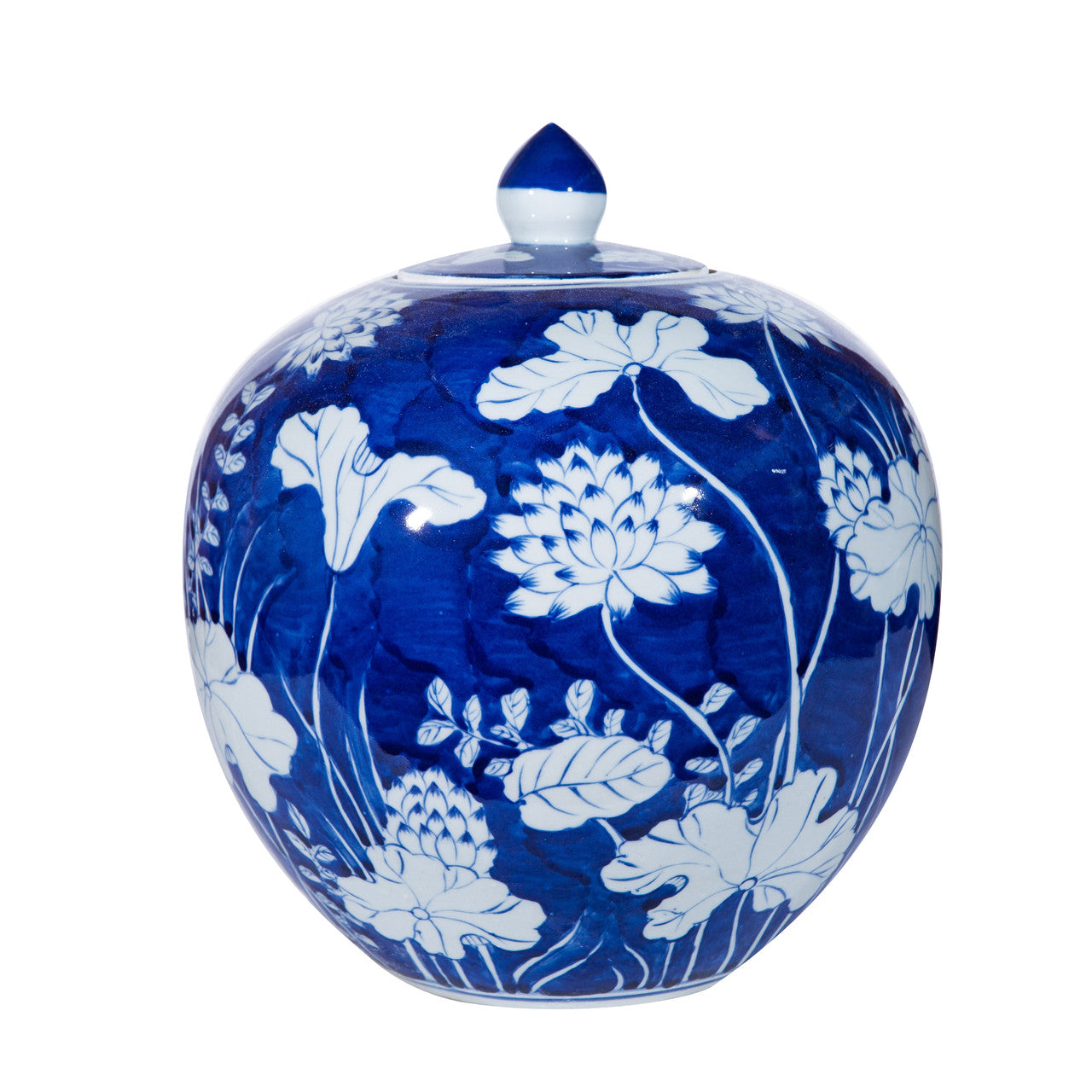 Blue and White Lotus Melon Jar (Pre-Order)