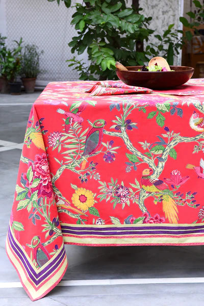 Bird Coral Tablecloth 72