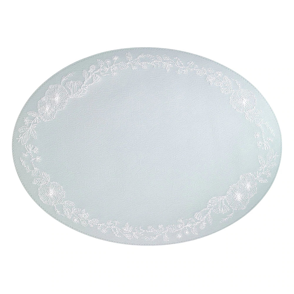 Oval Celadon Vinyl Mats S/4