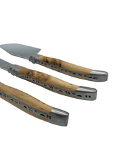 Load image into Gallery viewer, Laguiole en Aubrac Handcrafted 3-Piece Cheese Knife Set with Juniper Wood Handles
