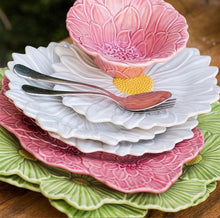 Load image into Gallery viewer, Maria Flor Pink Dahlia Dinner Plates- S/4
