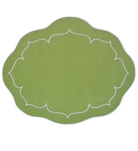 Linho Oval Linen Mat Green S/4 (Pre-Order)
