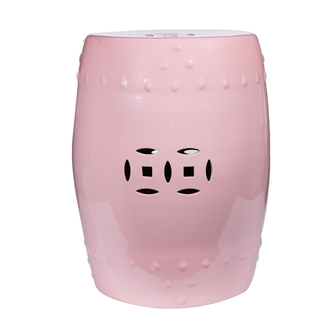 Blush Pink Porcelain Garden Stool