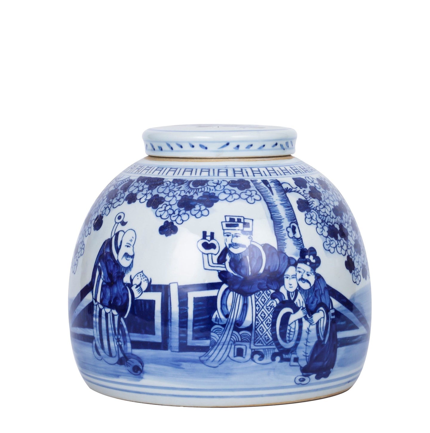 Blue And White Porcelain Ming Jar Three Wise Men (Pre-Order)